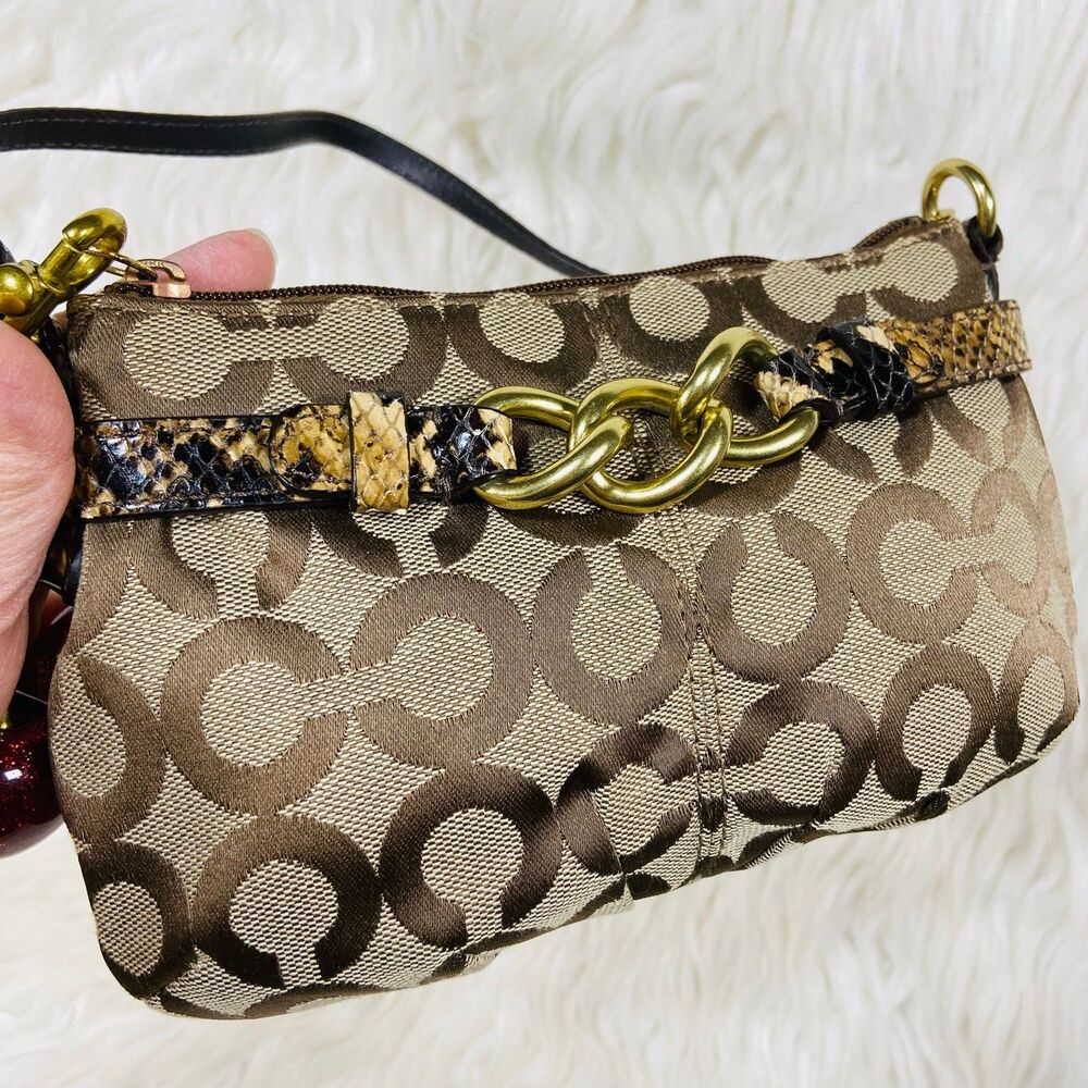 Coach Brooke Khaki Op Art Shoulder Bag